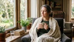 Woman experiencing lingering fatigue months after completing Lyme disease treatment